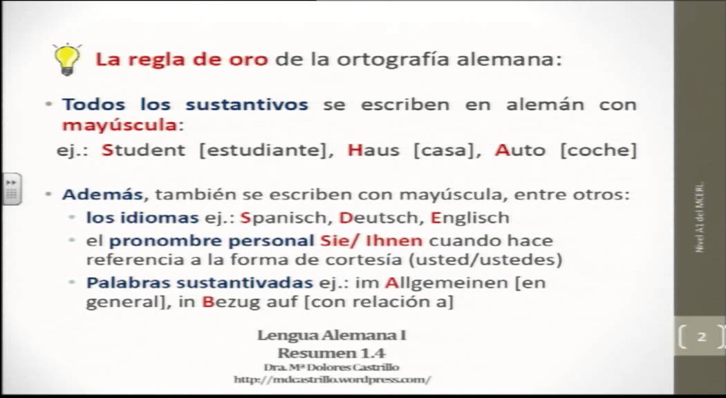 Alemán para hispanohablantes: Ortografía básica del alemán