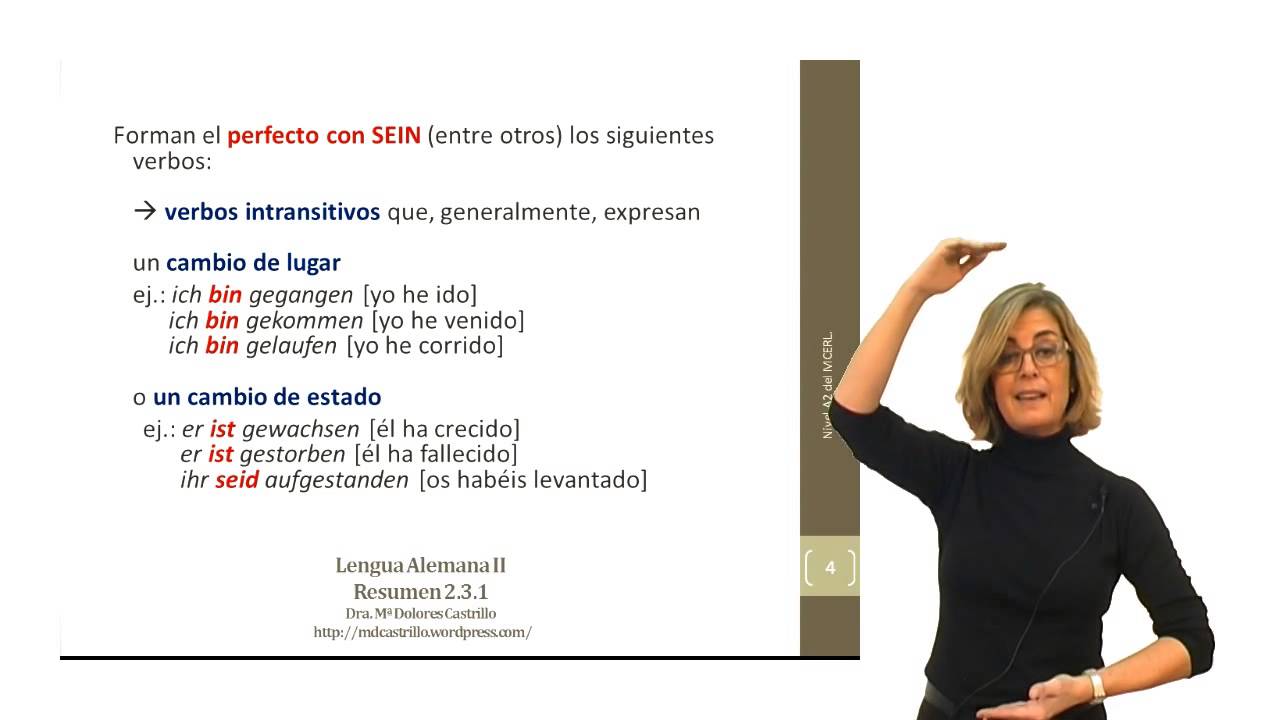 Alemán para hispanohablantes: El verbo en perfecto: el auxiliar