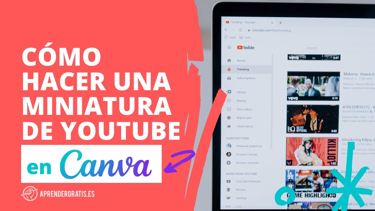 CÓMO hacer una MINIATURA de YOUTUBE con Canva