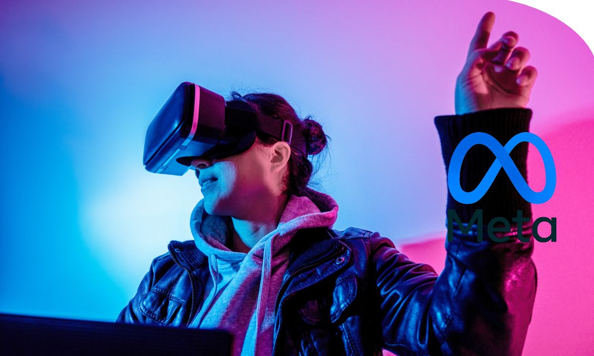 Personas explorando un entorno virtual e interactuando con elementos del metaverso