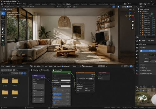 vista de trabajo de Blender