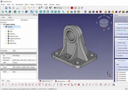 interfaz usuario freecad
