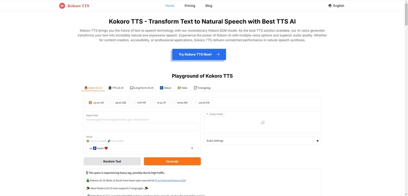 Así se ve kokoro que transforma cualquier documento en texto.