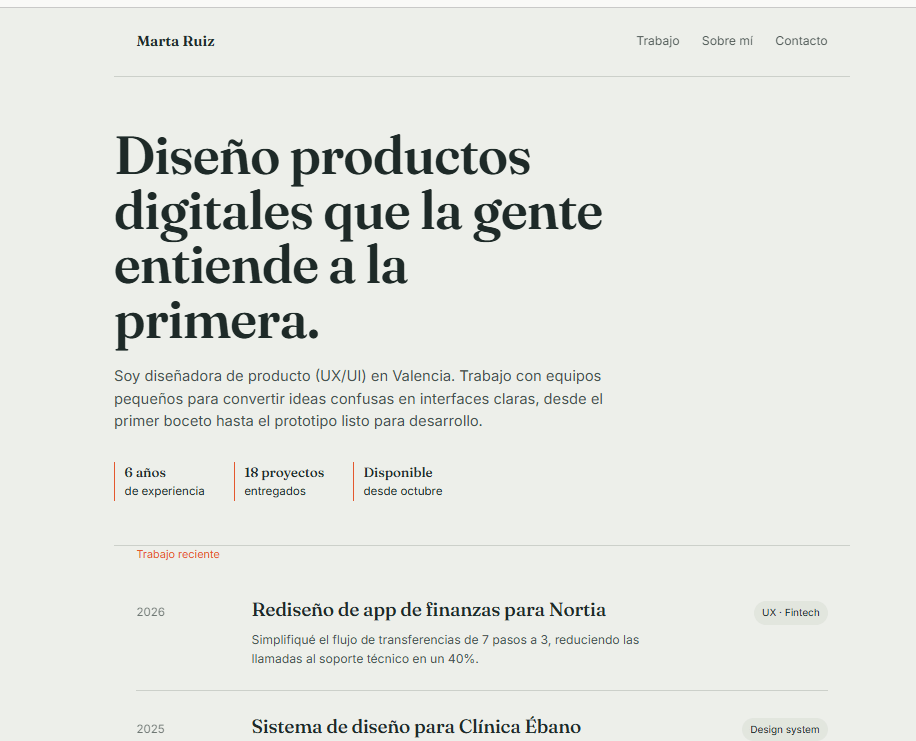 ejemplo de currículum creado con Claude