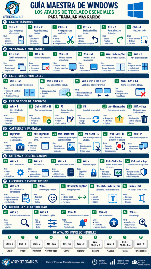 todos los atajos y trucos de Windows