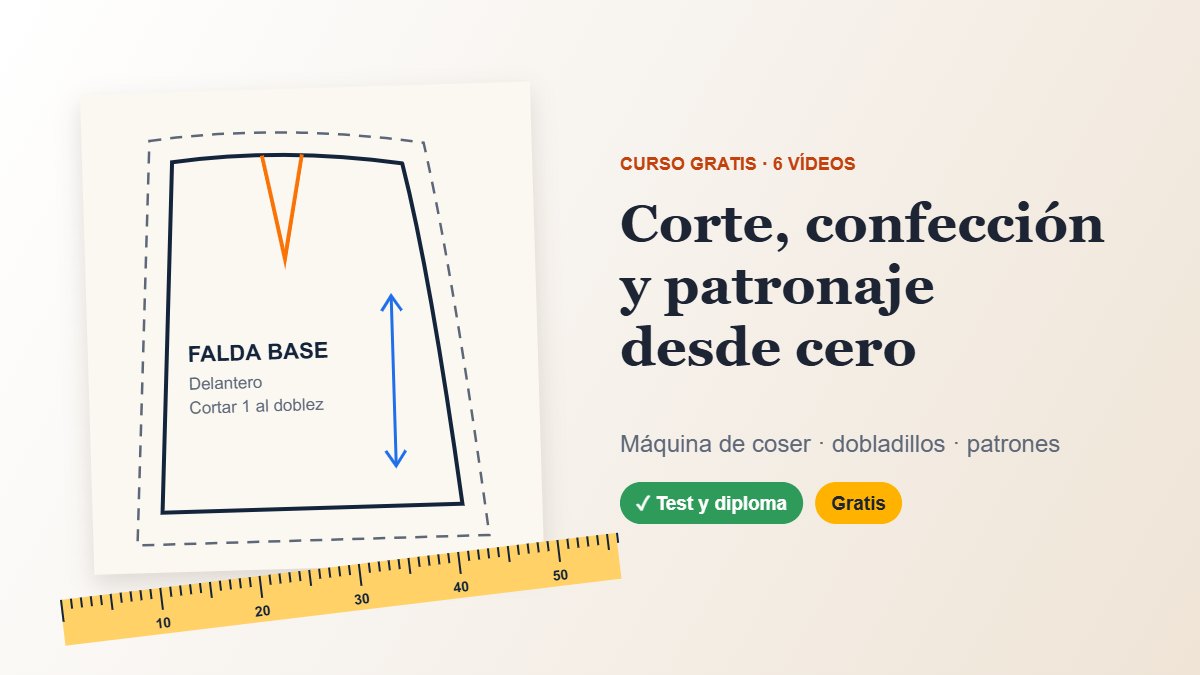 Curso de corte, confección y patronaje gratis: patrón de falda base