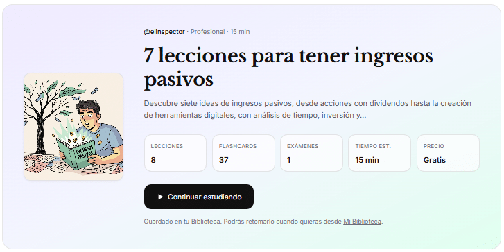 formación sobre ingresos pasivos