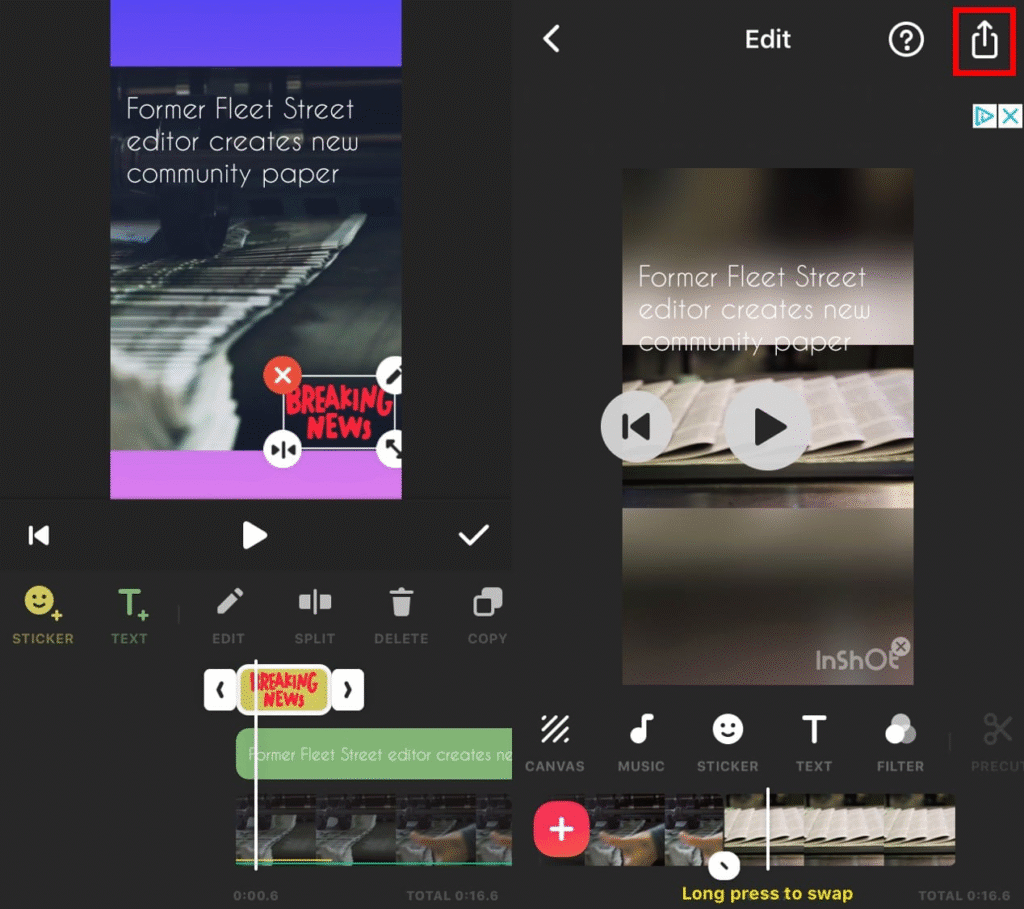 inshot editor de vídeo