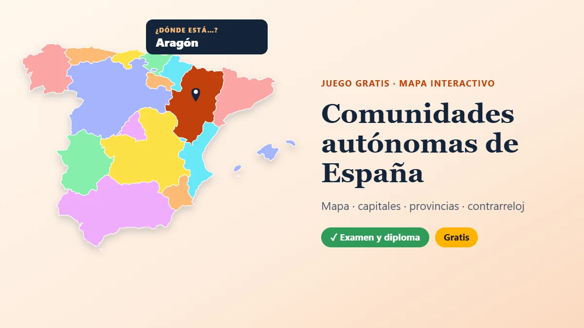 Juego de las comunidades autónomas de España: mapa interactivo
