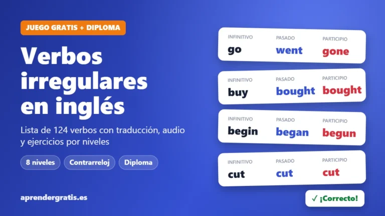 Verbos irregulares en inglés: lista y juego con diploma